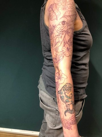 Anerkennungspreis Minerva Födermayr Tattoo Dschungel Sleeve